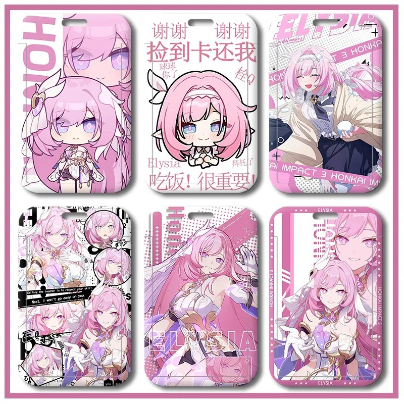 เกม Honkai Impact 3 Elysia ผู้ถือบัตรนักเรียนชื่อของขวัญแท็กฝาครอบการ์ด