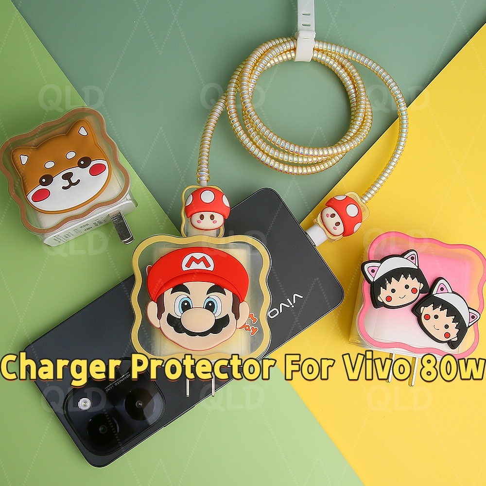 Chibi Maruko-chan Mario vivo 80W Charger Protector vivo V27e Charger Case รุ่น V8073L0A0 สีดําสําหรั