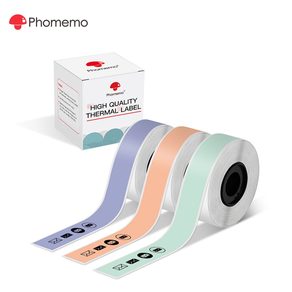 Phomemo 15mm x6m* 3rolls สติกเกอร์ฉลากต่อเนื่องสําหรับเครื่องพิมพ์ D30/Q30/Q31and Thermal label stic