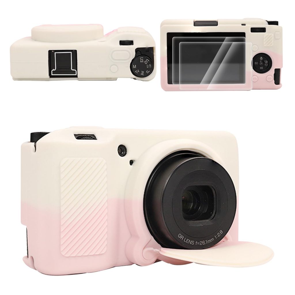 Gr III กรณี/GR IIIx กรณี,ซิลิโคนสําหรับ Ricoh GR III/Ricoh GR IIIx กล้อง 2PCS ป้องกันหน้าจอ,น้ําหนัก