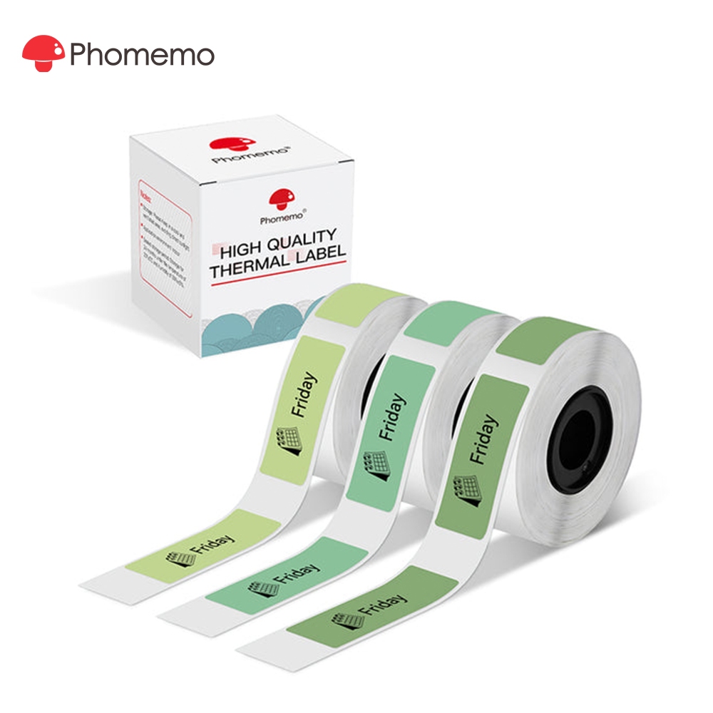 Phomemo 12X30 มม.สติกเกอร์ฉลากสีสําหรับเครื่องพิมพ์ D30/Q30/Q31 (3 ม้วน)