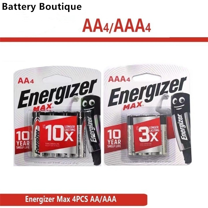 ใหม่ Energizer 1.5V AA/AAA แบตเตอรี่อัลคาไลน์สําหรับไฟฉายของเล่นนาฬิกาเมาส์ [4 ชิ้น/แพ็ค]