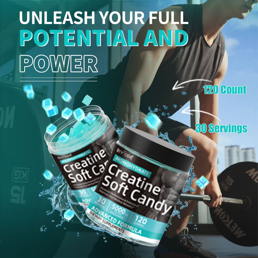 Oem ODM Creatine Monohydrate Gummy 120 เม็ด กีฬา Creatine Monohydrate