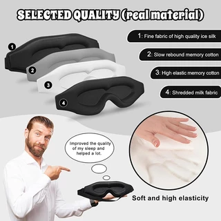 Kiprun 3D Eye Mask สําหรับนอนหลับ,หน่วยความจําโฟม Sleep Eye Mask, 100% Light Blocking Sleep Mask, Ergonomic Zero Eye Pressure Blindfold Eyepatch, Ultra Delicate Soft Skin Friendly Ey