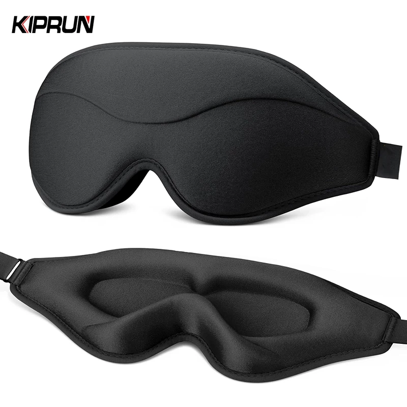 Kiprun 3D Eye Mask สําหรับนอนหลับ,หน่วยความจําโฟม Sleep Eye Mask, 100% Light Blocking Sleep Mask, Ergonomic Zero Eye Pressure Blindfold Eyepatch, Ultra Delicate Soft Skin Friendly Ey