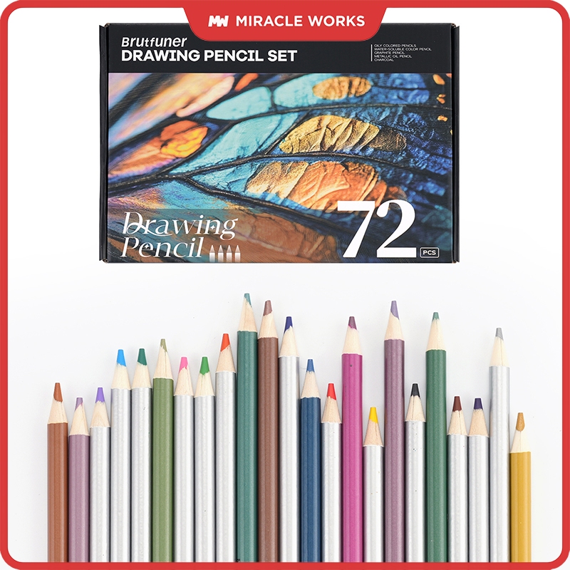 MW ชุดดินสอสี Brutfuner 72 ชิ้น (สีน้ำมัน สีละลายน้ำ สีกราไฟต์ สีเมทัลลิก สีชาร์โคล)
