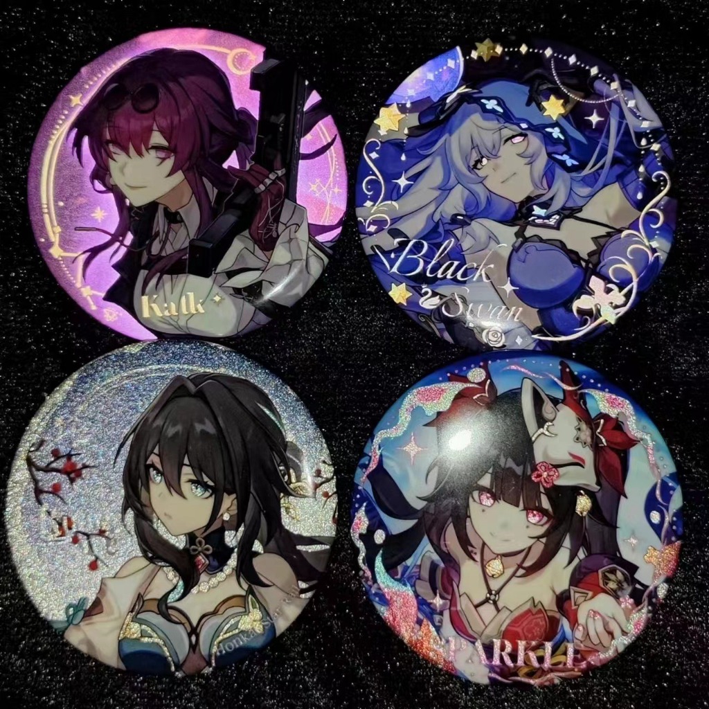 75 มม.เกม Honkai Star Rail Sparkle Black Swan Kfaka Ruan Mei Badge ปุ่มเข็มกลัด Pins คอสเพลย์คอลเลกชันของเล่นกระเป๋าตกแต่งของขวัญ