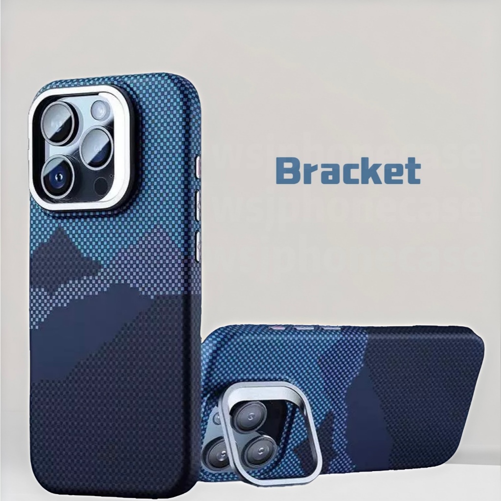 【ขาตั ้ งโทรศัพท ์ /เคสแข ็ งMatte Pc/เคสสีส】 ้ มเข ้ ากันได ้ กับเคส iPhone 15 13 14 pro max