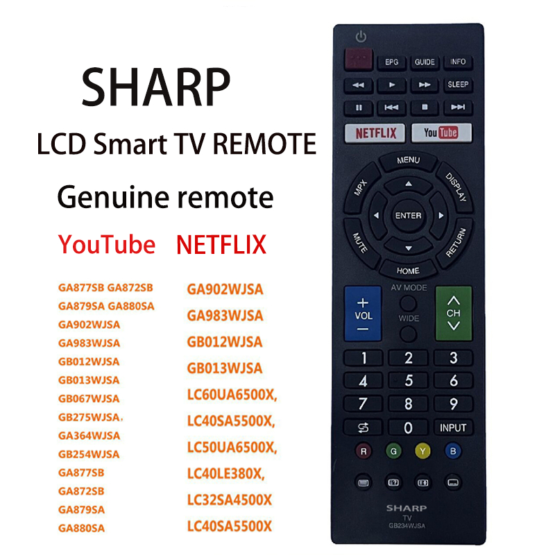 ของแท้ Remote รีโมททีวี SHARP LED LCD TV รีโมท  4K 2K UHD Android TV GB234WJSA RM-L1346 GA877SB GA87