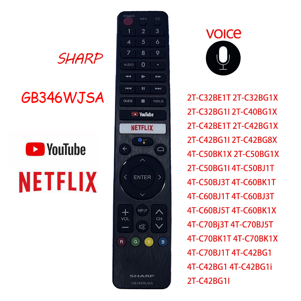 ของแท้ คำสั่งเสียง remote รีโมททีวี SHARP LCD Smart Android TV รีโมท  GB346WJSA GB326WJSA GB326WJNA GB289WJSA  GB004WJSA  GB238WJSA GB105WJSA GB209WJSA  GB179WJSA GA890WJSA GA806WJSA GA840WJSA GA480WJSB GB118WJSA