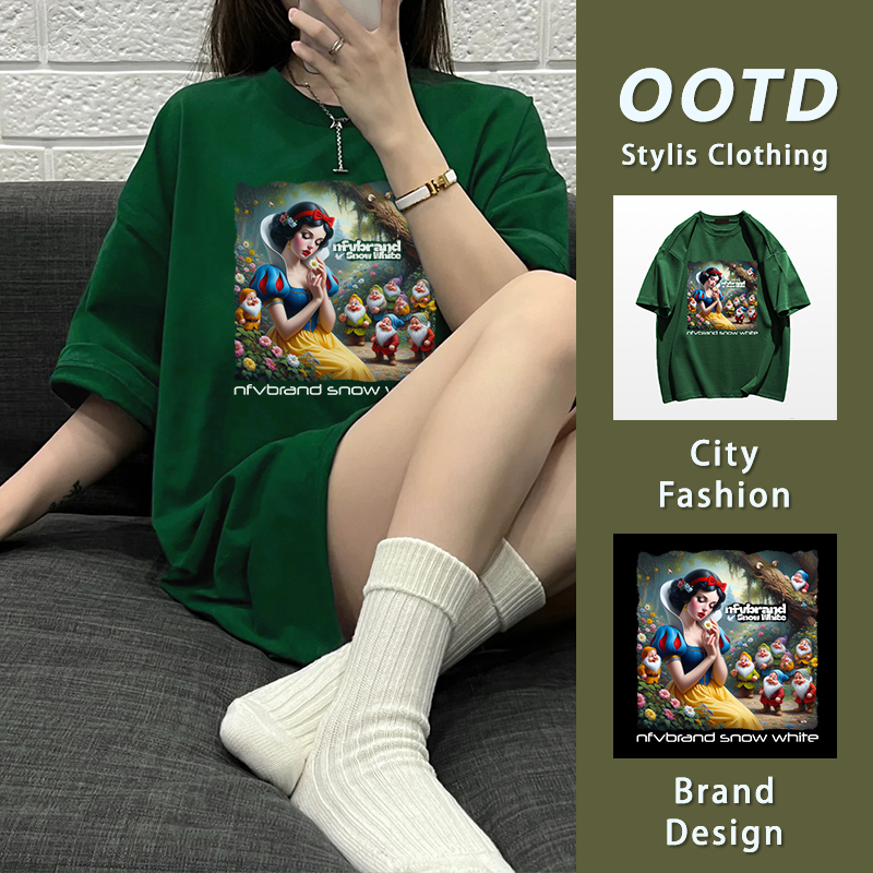 พร้อมส่ง สินค้ามาใหม่ เสื้อยืดคอกลม oversize สไตล์วินเทจ Disney พิมพ์ลายแฟชั่น cotton 100% YG339