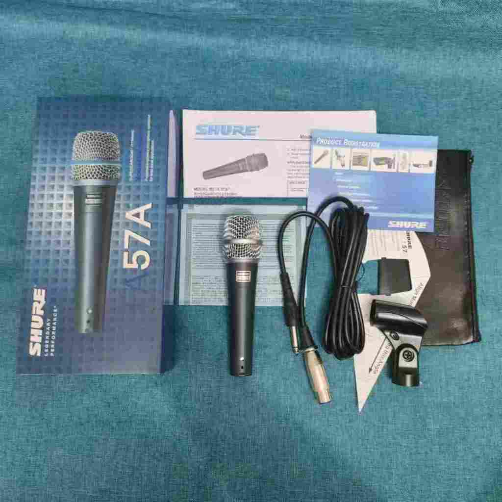 Shure BETA57A ไมโครโฟนแบบมีสายการแสดงบนเวทีร้องเพลงสดบันทึกไมโครโฟนแบบไดนามิก