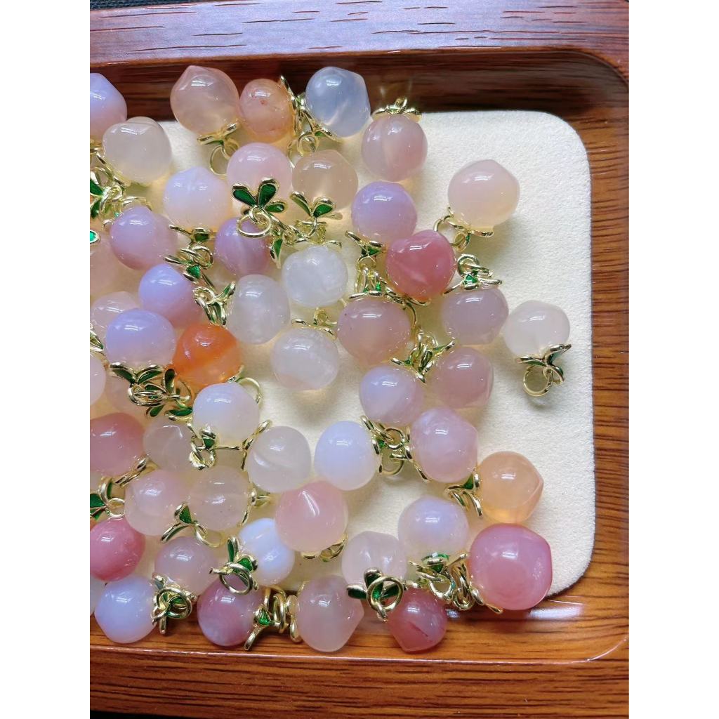 แหล่งเกลือธรรมชาติอาเกตพีชอายุยืนพีชขนาดเล็กหยดแกะสลักชิ้นเครื่องประดับน่ารักอุปกรณ์ทําเองที่เรียบง่ายทุกการแข่งขันของขวัญ