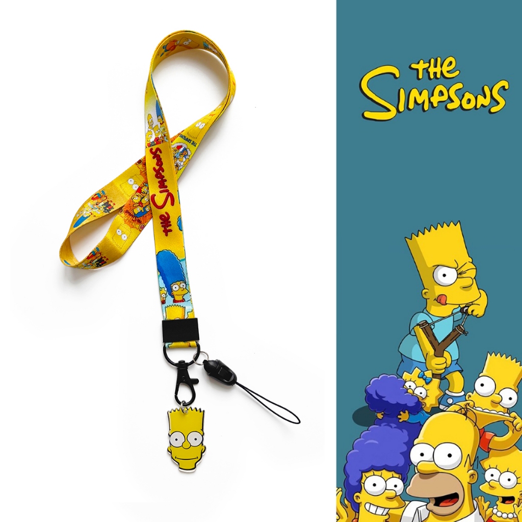 สายคล้องคอ The Simpsons การ์ตูน สายคล้องไนลอน เชือกเส้นเล็ก สําหรับ โทรศัพท์มือถือ