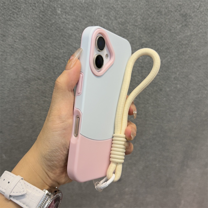 เคส Iphone 13 พร้อมสายเชือกเส้นเล็กเคสโทรศัพท์ซิลิโคนคุณภาพสูงสําหรับ iPhone 13 14 15 16 Pro max 16 plus case ความงามปลอกกันกระแทก iPhone พร้อมเชือกคล้องเคส iPhone 2 in 1