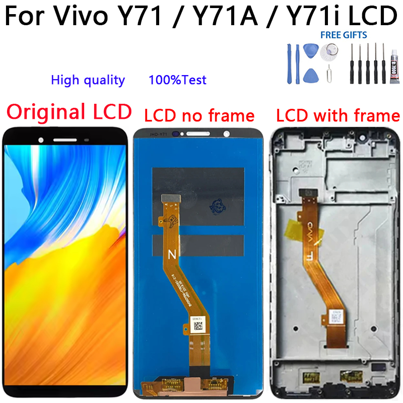 6.0 "LCD ต้นฉบับสําหรับ Vivo Y71 / Y71A / Y71i จอแสดงผลกรอบหน้าจอสัมผัส Digitizer Assembly Replaceme