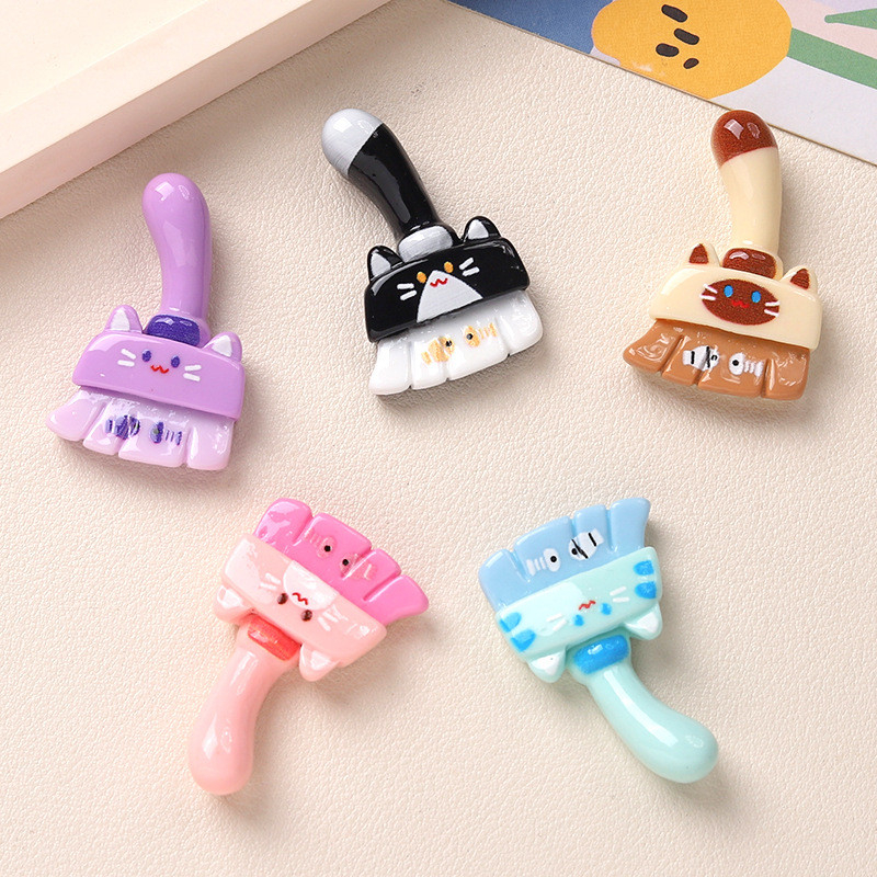 10ชิ้นน่ารักภาพวาดการ์ตูนสัตว์แปรงเรซิ่นเสน่ห์สําหรับ ทําเอง (1-224)