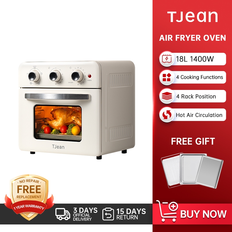 TJean 18L Air Oven AIR08 เตาปิ้งย่างไฟฟ้า เตาอบไฟฟ้า 18 ลิตร เตาอบไฟฟ้ามัลติฟังก์ชั่นอัจฉริยะ Counter Top Oven
