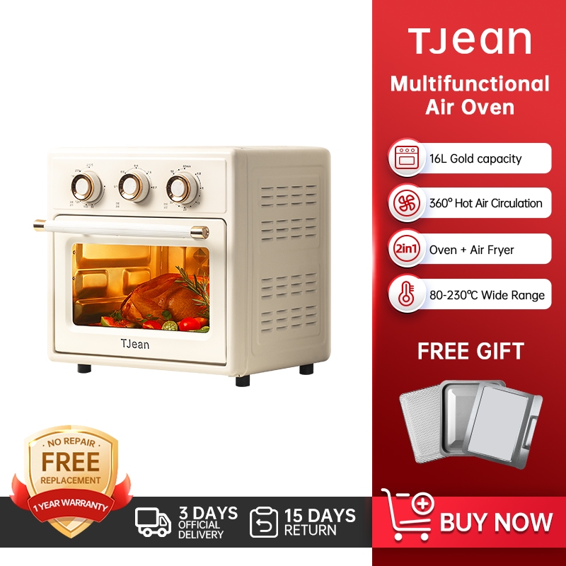 Tjean Air Fryer เตาอบหม ้ อหุงข ้ าวอินเวอร ์ เตอร ์ 16L Multifunctional ในครัวเรือน multiplayer ไฟฟ ้ าเครื ่ องปิ ้ งขนมปัง Rotisserie Bake ย ่ างและ Dehydrator อุณหภูมิควบคุมสมาร ์ ท