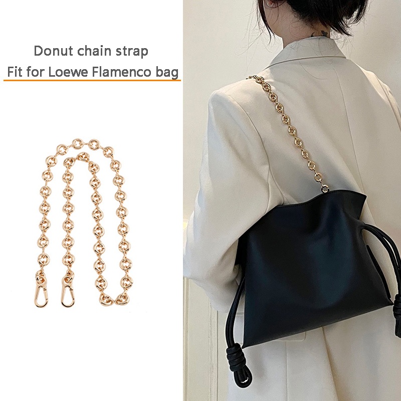 โซ่กระเป๋า,สายคล้องไหล่โซ่,เหมาะสําหรับกระเป๋า Loewe Flamenco,ห่วงโซ่ Doughnut ทดแทน,ที่จับ Weaving