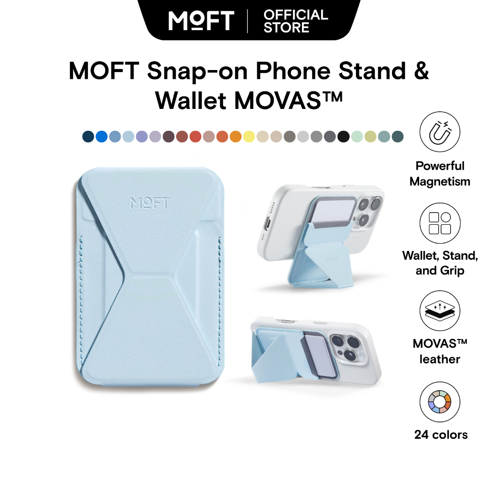 MOFT Snap on Phone Stand Wallet MOVAS™ - กระเป๋าสตางค์แม่เหล็กเข้ากันได้กับ ไอโฟน 12/13/14/15/16 ชุด