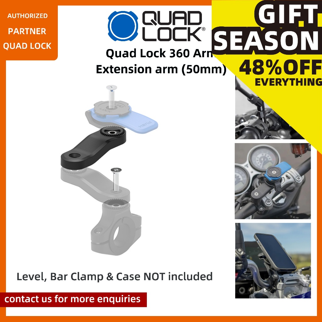 Quadlock แขนขยายชิ้นส่วนทดแทน (50 มม.) แฮนด์มอเตอร์ไซค์ อุปกรณ์เสริมสกู๊ตเตอร์ ขายึดกระจก