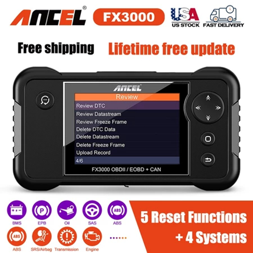 [จัจัดส่งในกรุงเทพฯ]Ancel FX3000 Full System Diagnostic Scanner OBD2 ตรวจสอบเครื่องยนต์ยานยนต์ ABS SRS เครื่องมือวินิจฉัยใช้ได้กับทุกยานพาหนะ