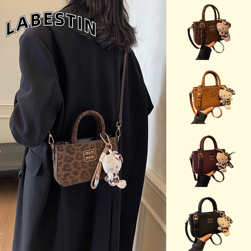 LABESTIN กระเป๋าสตรี ใหม่ ทันสมัย อเนกประสงค์ ย้อนยุค เคลือบด้าน crossbody ถัง กระเป๋าใบเล็ก
