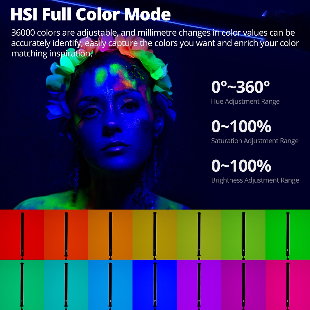 Ambitful 2500K-8500K A2 PRO A2PRO RGB Tube Light Full Color LED Video Stick Light พร้อมการควบคุมแบตเตอรี่ลิเธียมในตัวโดย APP