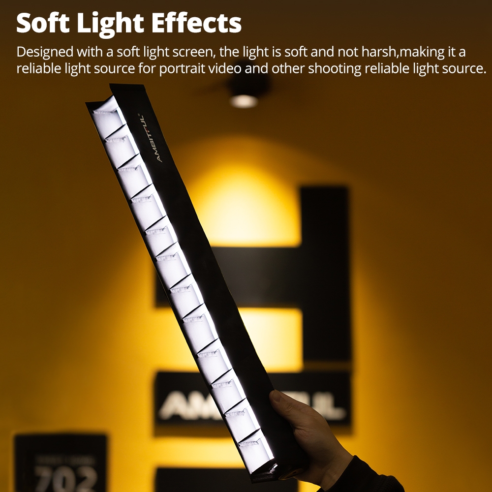 Ambitful 2500K-8500K A2 PRO A2PRO RGB Tube Light Full Color LED Video Stick Light พร้อมการควบคุมแบตเตอรี่ลิเธียมในตัวโดย APP