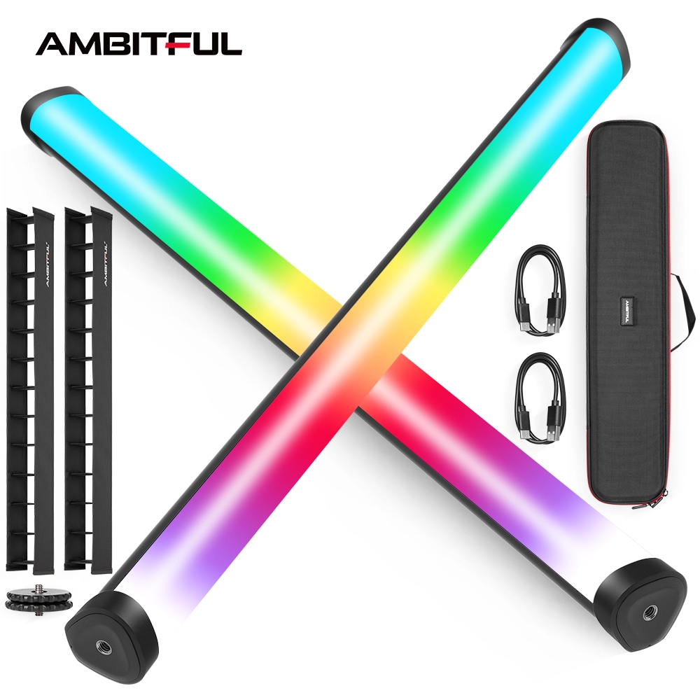 Ambitful 2500K-8500K A2 PRO A2PRO RGB Tube Light Full Color LED Video Stick Light พร้อมการควบคุมแบตเตอรี่ลิเธียมในตัวโดย APP
