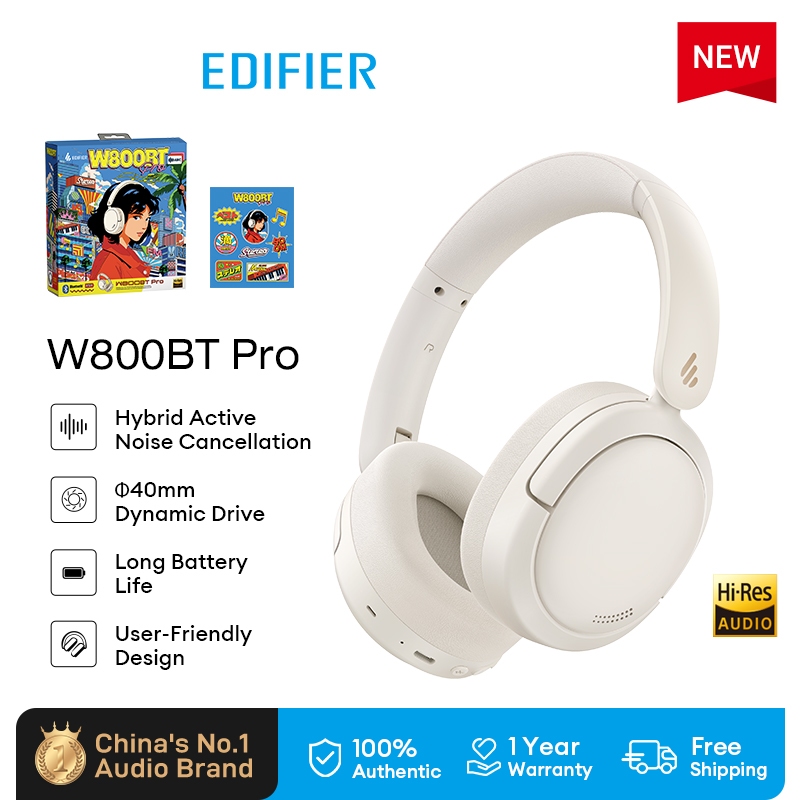 Edifier W800BT Pro ArtPack หูฟังไร้สายบลูทูธ 5.4 พร้อมระบบตัดเสียงรบกวนแบบแอคทีฟเสียงความละเอียดสูง Φ40 มม. ไดรเวอร์แบบไดนามิก Clear Call พับได้