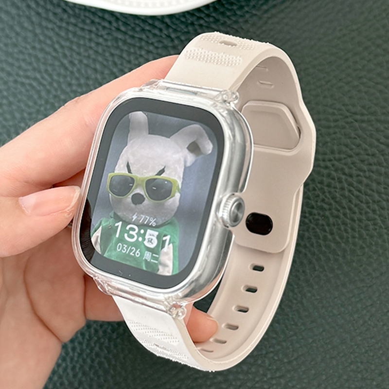 สายซิลิโคนพร้อมเคสสําหรับ Redmi watch 5 / 5 eSIM / 4 / 3 Active / 3 / 2 / 1 / Mi watch Lite ฝาครอบป้องกัน PC Band อุปกรณ์เสริม