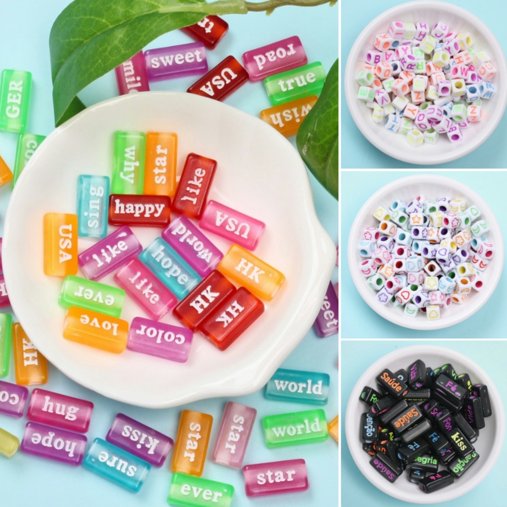 ลูกปัดอะคริลิครูปดาวตัวเลขสีแคนดี้สําหรับทําเสน่ห์ Diy 20 ชิ้น/50 ชิ้น