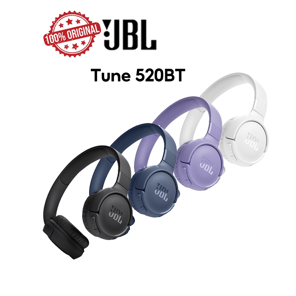 JBL Tune 520BT หูฟังครอบหูไร้สาย อายุการใช้งานแบตเตอรี่สูงสุด 57H และการชาร์จความเร็ว น้ําหนักเบา ดีไซน์สบายและพับได้ โทรแบบแฮนด์ฟรีด้วยเสียง Aware