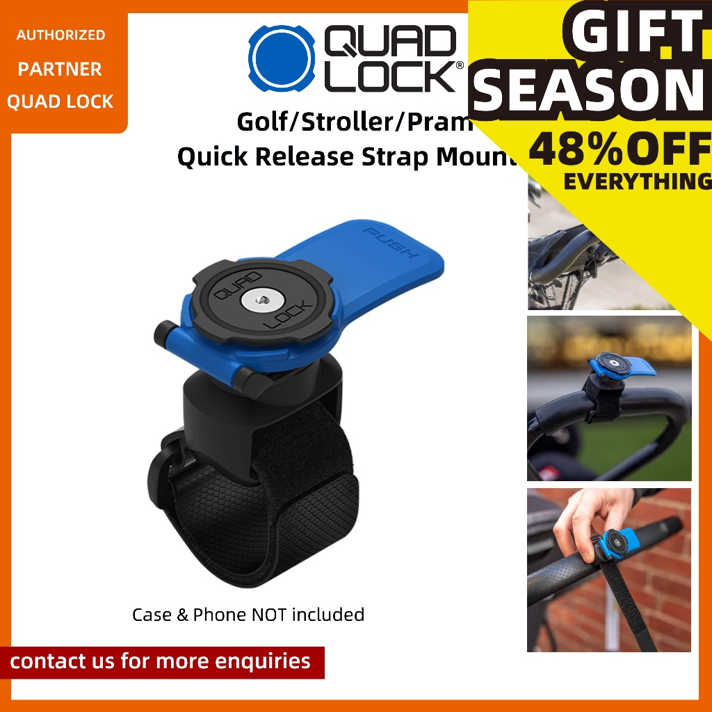 Quadlock Quick Release Strap Mount สําหรับกีฬากลางแจ้ง Golf Mount รถเข็นเด็ก Pram Bike Handles ที่วางโทรศัพท์ Mounts