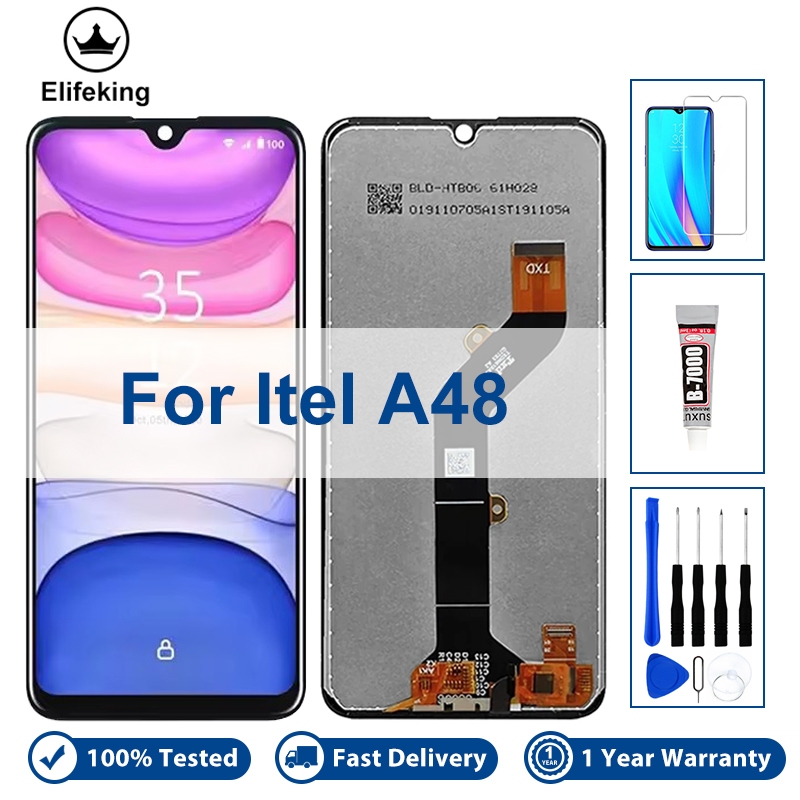 Lcd ต้นฉบับสําหรับ Itel A48 L6006 จอแสดงผล Touch Screen Digitizer Assembly อะไหล่ฟรีซ่อมเครื่องมือ