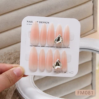 Cat Eye Press on Nails เล็บปลอมทรงสี่เหลี่ยมสั้นพร้อมสติ๊กเกอร์กาว XS/S/M