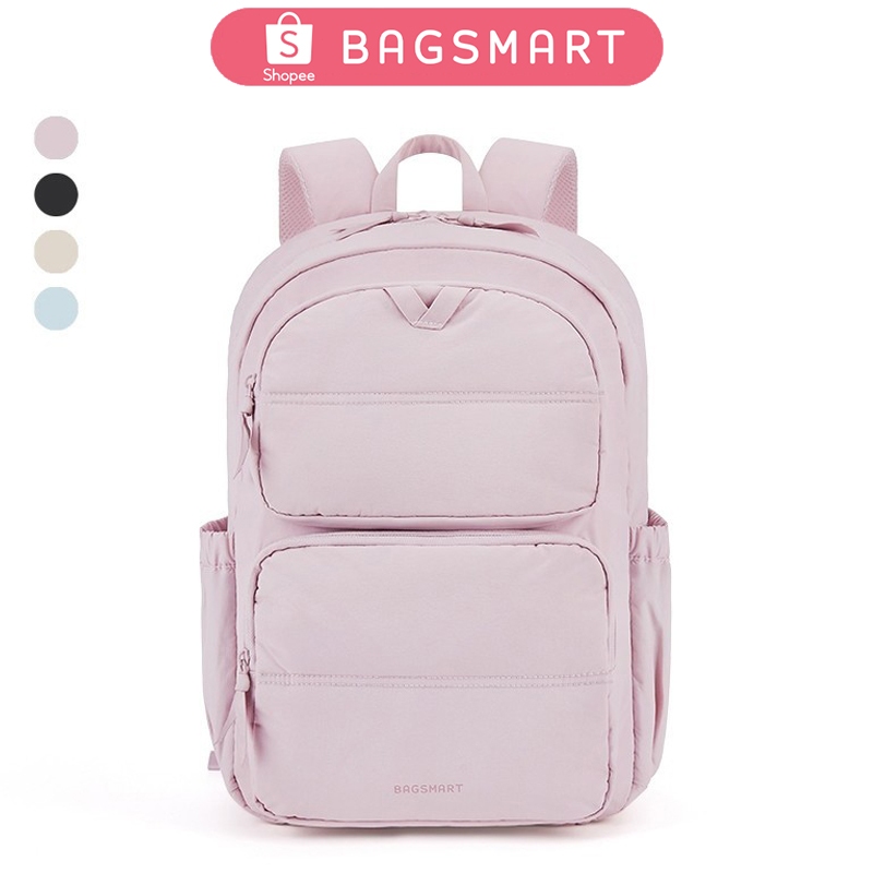 BAGSMART กระเป๋าเป้สะพายหลังผู้หญิงสไตล์วิทยาเขตความจุขนาดใหญ่ กันน้ํา 15.6-inch Backpack Laptop