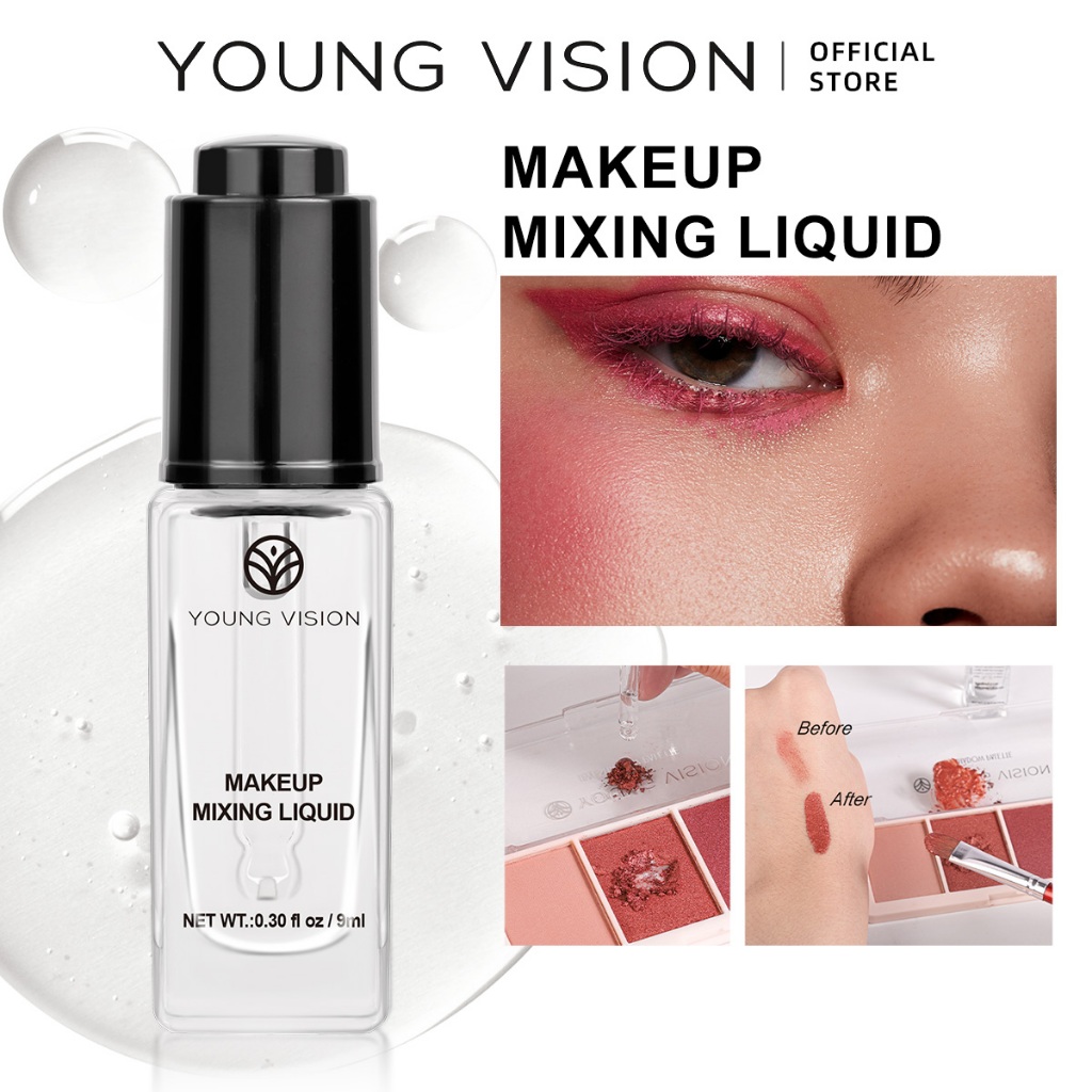 YOUNG VISION โพสเดอร์แต่งหน้าแบบผสมเอกซ์เซนซ์ อายไลน์พาวเดอร์ บลูช์พาวเดอร์ สีadow โทนเนอร์