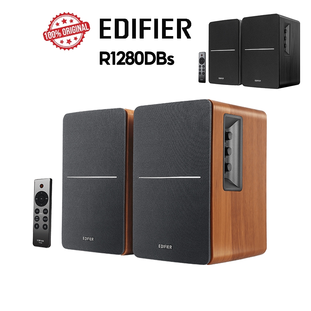 Edifier R1280DBs ลําโพงบลูทูธ 2.0 ระบบลําโพงชั้นวางหนังสือ พร้อมสายซับวูฟเฟอร์ 42W RMS