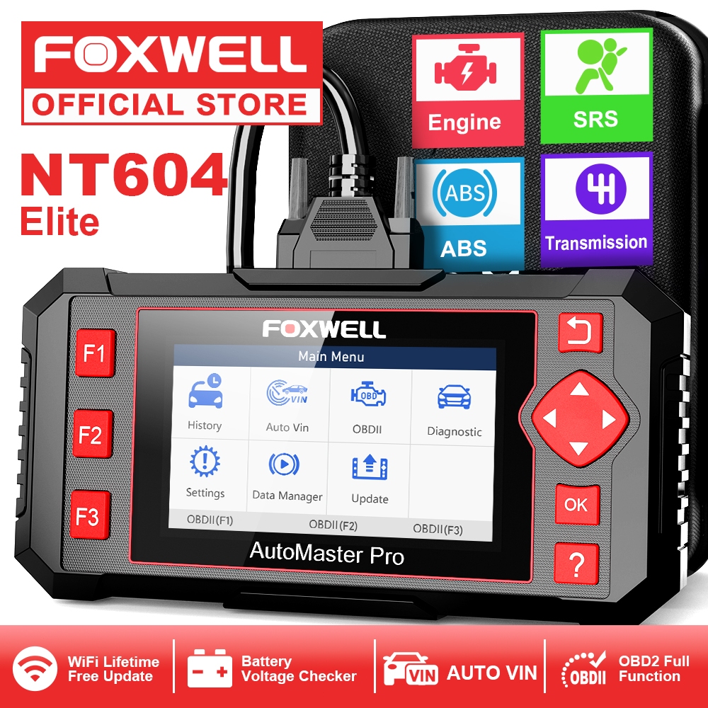 Foxwell NT604 Elite Wireless Automotive Professional OBD2 เครื่องสแกนเนอร์อัตโนมัติเครื่องมือวินิจฉั