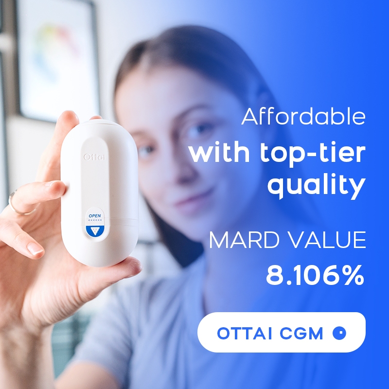 Ottai M8 CGM อุปกรณ์เพื่อสุขภาพโรคเบาหวานเซ็นเซอร์กลูโคส