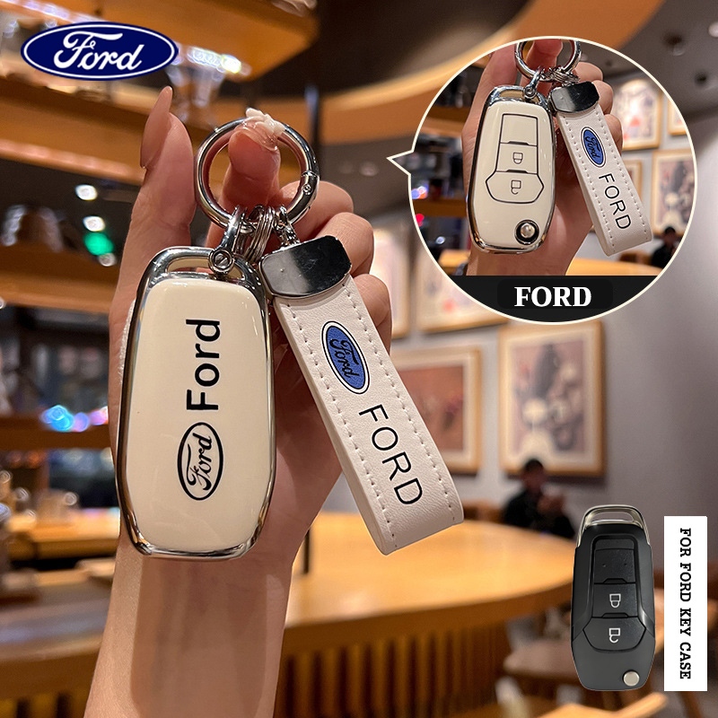 Ford 2 ปุ่มฝาครอบกุญแจรถ Ford Key Case เหมาะสําหรับ Ford ranger xls 2018-2023/ranger wildtrak 2014-2017/ranger xlt 2014-2017/EVEREST