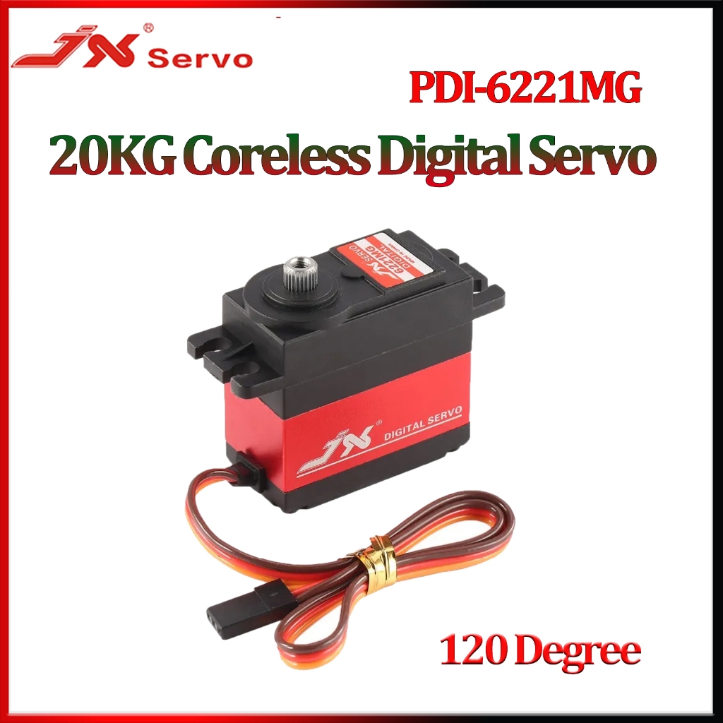 Jx PDI-6221MG 20KG แรงบิดขนาดใหญ่เกียร์โลหะดิจิตอล Coreless Servo สําหรับ 1/10 1/8 รถ Crawler Buggy 