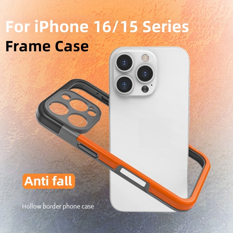 ซิลิโคนกันกระแทกกรอบสําหรับ iPhone 16 15 Pro Max iPhone 15 16 Plus ใหม่ Soft TPU กันชนกรณีฝาครอบ