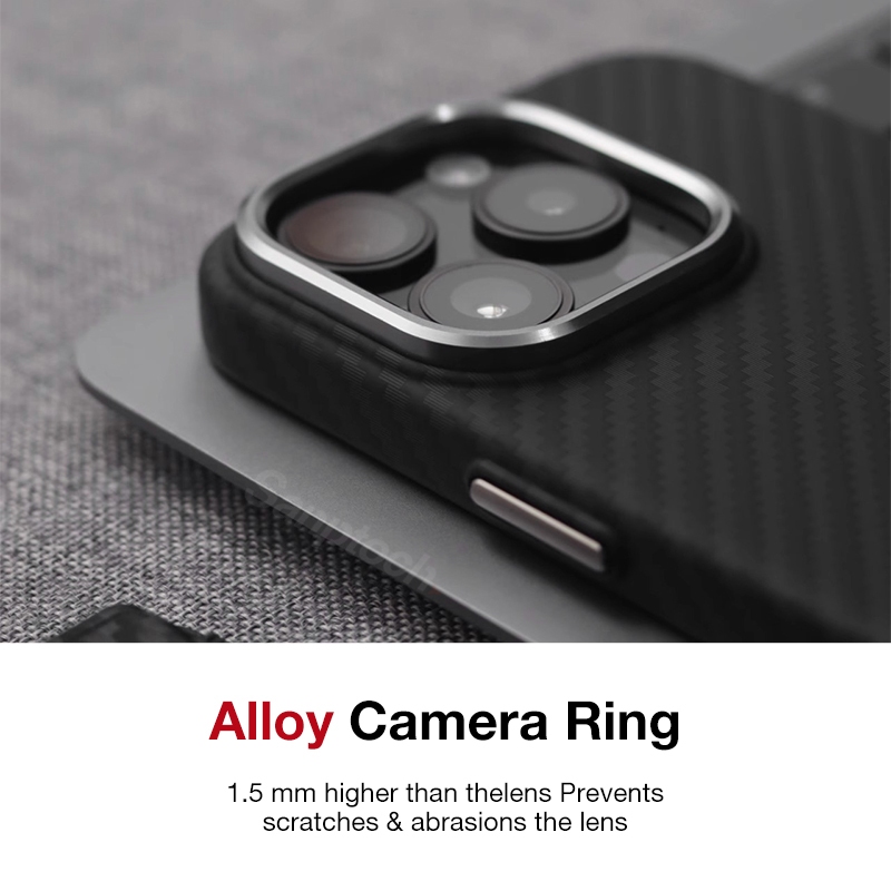 Sanptoch สําหรับแม่เหล็กคาร์บอนไฟเบอร์เคสโทรศัพท์สําหรับ iPhone 16 15 14 13 Pro Max Matte คลาสสิกลายกันกระแทกปกแข็งผิว Slim ป้องกันปลอก