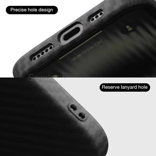 Sanptoch สําหรับแม่เหล็กคาร์บอนไฟเบอร์เคสโทรศัพท์สําหรับ iPhone 17 16 15 14 13 Pro Max Matte คลาสสิกลายกันกระแทกปกแข็งผิว Slim ป้องกันปลอก