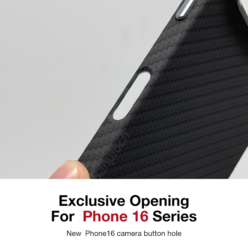 Sanptoch สําหรับแม่เหล็กคาร์บอนไฟเบอร์เคสโทรศัพท์สําหรับ iPhone 16 15 14 13 Pro Max Matte คลาสสิกลายกันกระแทกปกแข็งผิว Slim ป้องกันปลอก