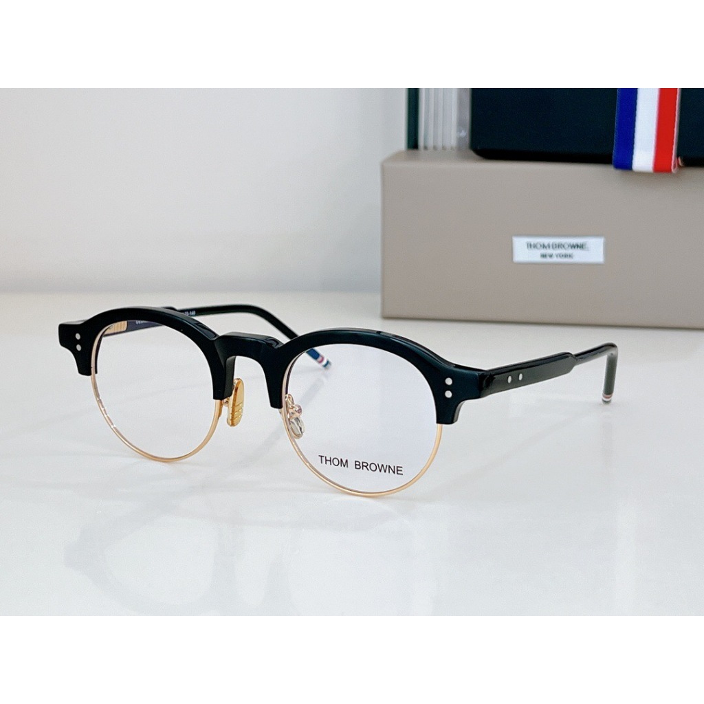 [คุณภาพสูง] แว่นตา THOM BROWNE UES920A กรอบแว่นตาแฟชั่นทรงกลมย้อนยุค กรอบออปติคอล Unisex